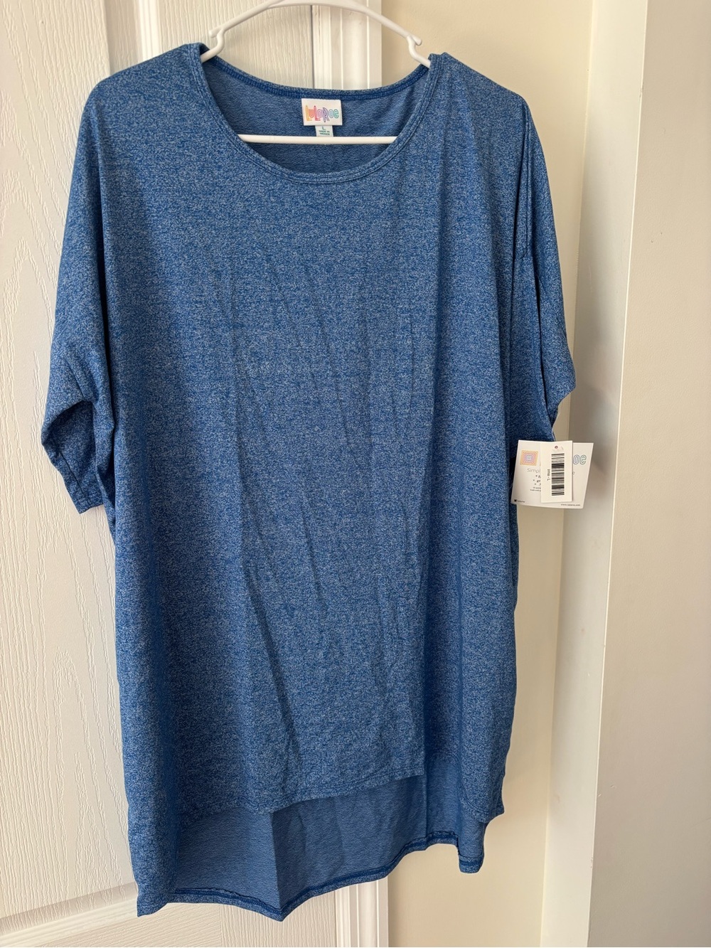 LuLaRoe Blue Heathered Oversized Crew Tunic